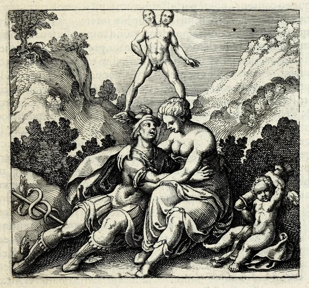 An illustration from Atalanta fugiens, hoc est, Emblemata nova de secretis naturae chymica : accomodata partim oculis & intellectui, figuris cupro incisis, adjectisque sententiis, epigrammatis & notis, partim auribus & recreationi animi plus minus 50 fugis musicalibus trium vocum, quarum duae ad unam simplicem melodiam distichis canendis peraptam, correspondeant, non abs[que] singulari jucunditate videnda, legenda, meditanda, intelligenda, dijudicanda, canenda & audienda, 1618, leaf 169