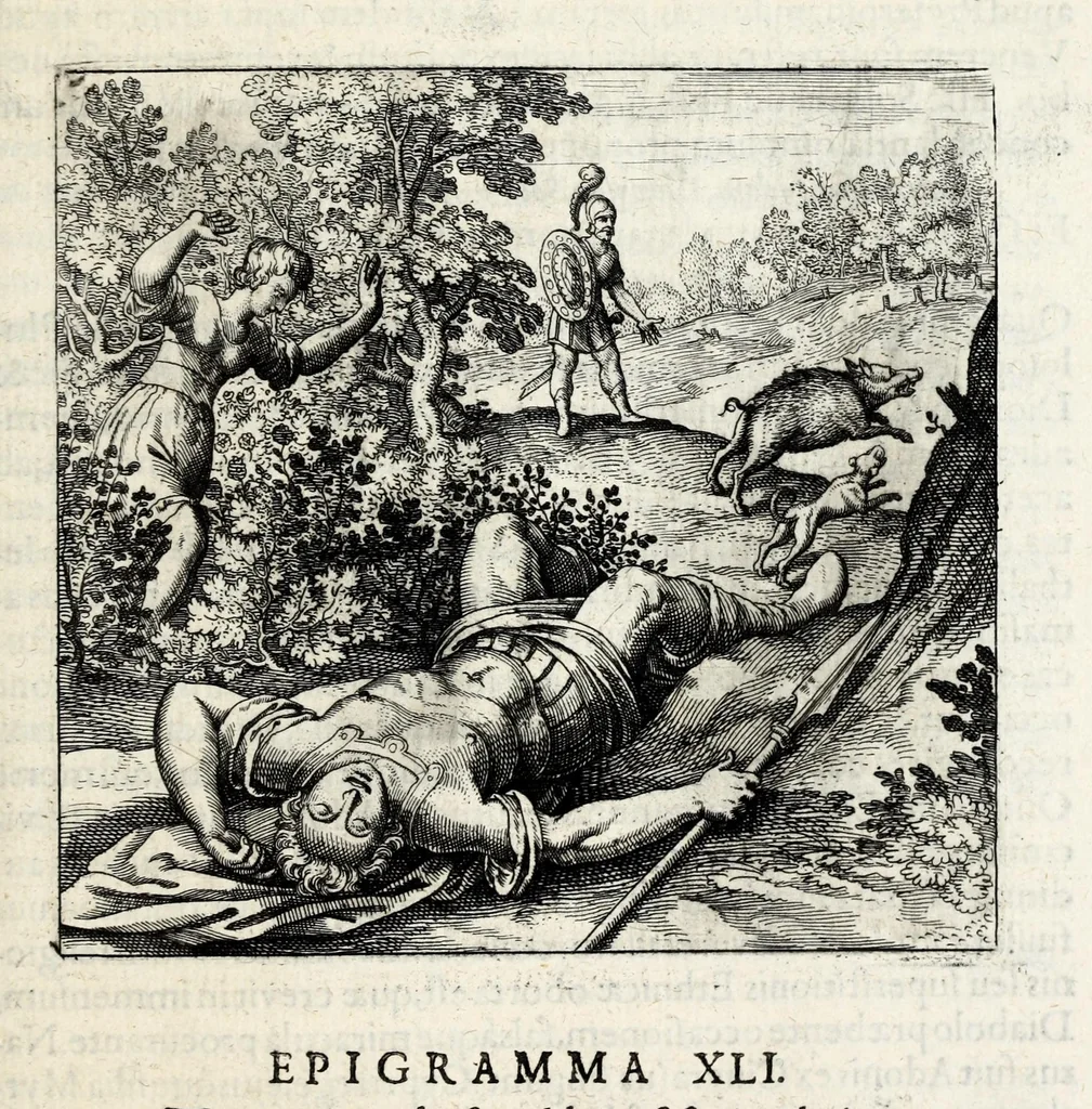 An illustration from Atalanta fugiens, hoc est, Emblemata nova de secretis naturae chymica : accomodata partim oculis & intellectui, figuris cupro incisis, adjectisque sententiis, epigrammatis & notis, partim auribus & recreationi animi plus minus 50 fugis musicalibus trium vocum, quarum duae ad unam simplicem melodiam distichis canendis peraptam, correspondeant, non abs[que] singulari jucunditate videnda, legenda, meditanda, intelligenda, dijudicanda, canenda & audienda, 1618, leaf 181