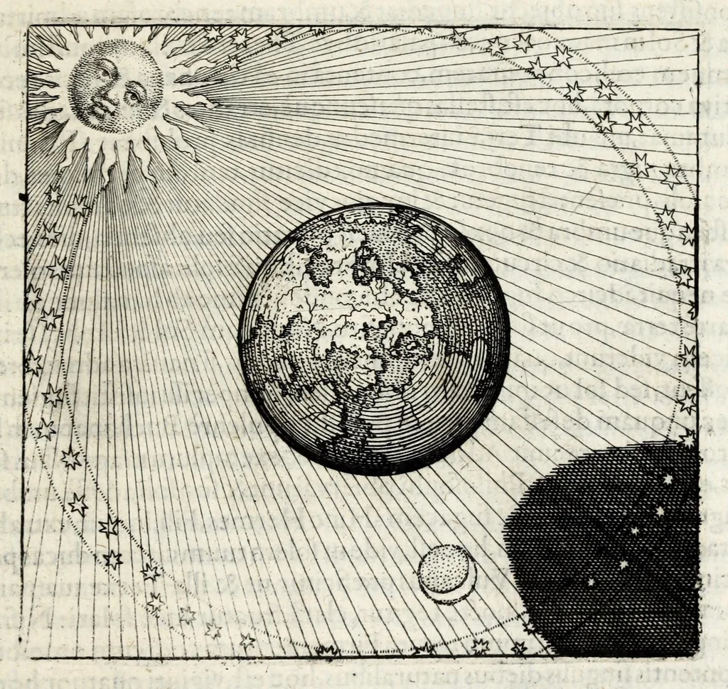 An illustration from Atalanta fugiens, hoc est, Emblemata nova de secretis naturae chymica : accomodata partim oculis & intellectui, figuris cupro incisis, adjectisque sententiis, epigrammatis & notis, partim auribus & recreationi animi plus minus 50 fugis musicalibus trium vocum, quarum duae ad unam simplicem melodiam distichis canendis peraptam, correspondeant, non abs[que] singulari jucunditate videnda, legenda, meditanda, intelligenda, dijudicanda, canenda & audienda, 1618, leaf 197
