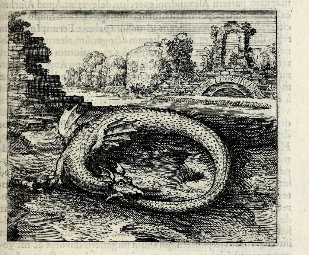 An illustration from Atalanta fugiens, hoc est, Emblemata nova de secretis naturae chymica : accomodata partim oculis & intellectui, figuris cupro incisis, adjectisque sententiis, epigrammatis & notis, partim auribus & recreationi animi plus minus 50 fugis musicalibus trium vocum, quarum duae ad unam simplicem melodiam distichis canendis peraptam, correspondeant, non abs[que] singulari jucunditate videnda, legenda, meditanda, intelligenda, dijudicanda, canenda & audienda, 1618, leaf 73