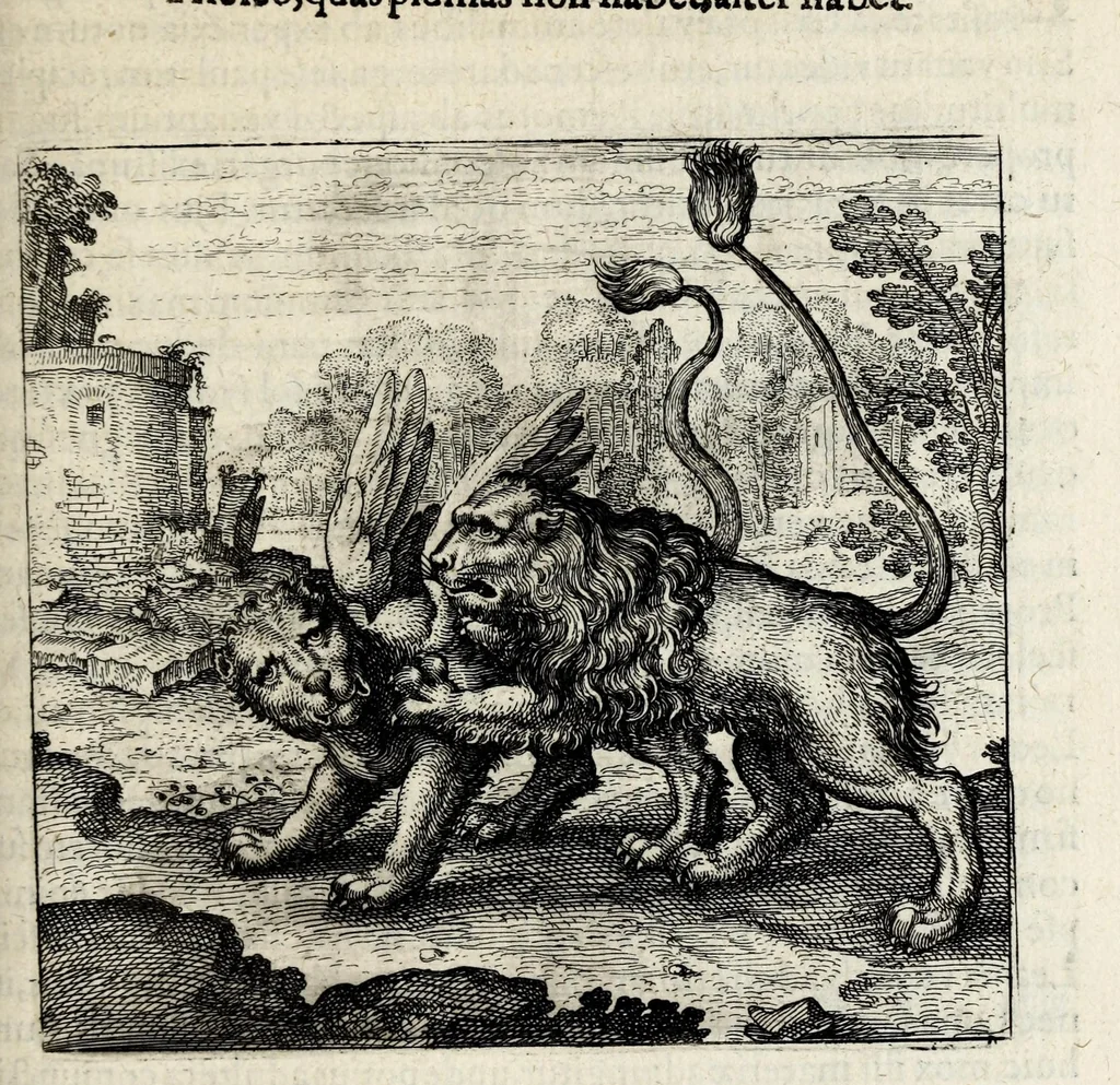 An illustration from Atalanta fugiens, hoc est, Emblemata nova de secretis naturae chymica : accomodata partim oculis & intellectui, figuris cupro incisis, adjectisque sententiis, epigrammatis & notis, partim auribus & recreationi animi plus minus 50 fugis musicalibus trium vocum, quarum duae ad unam simplicem melodiam distichis canendis peraptam, correspondeant, non abs[que] singulari jucunditate videnda, legenda, meditanda, intelligenda, dijudicanda, canenda & audienda, 1618, leaf 81