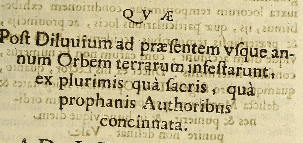 An illustration from Athanasii Kircheri e Soc. Iesu Scrutinium physico-medicum contagiosæ luis, quæ pestis dicitur. : Quo origo, causæ, signa, prognostica pestis, nec non insolentes malignantis naturæ effectus, qui statis temporibus, cælestium influxuum virtute & efficacia, tum in elementis, tum in epidemijs hominum animantiumque morbis elucescunt, vnà cum appropriatis remediorum antidotis noua doctrinâ in lucem eruuntur. Ad. ., 1658, leaf 245