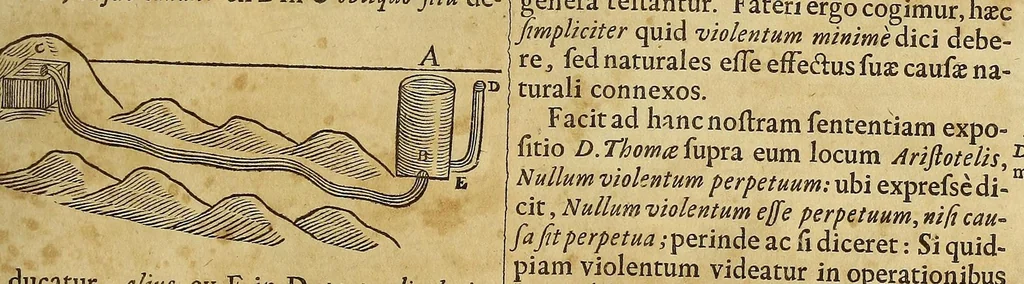 An illustration from Athanasii Kircheri e Soc. Jesu Mundus subterraneus, : in XII libros digestus; quo divinum subterrestris mundi opificium, mira ergasteriorum naturae in eo distributio, verbo [Pantamorphon] protei regnum, uniuersae denique naturae majestas & divitiae summa rerum varietate exponuntur, abditorum effectuum causae acri indagine inquisitae demonstrantur, cognitae per artis & naturae conjugium ad humanae vitae necessarium usum vario experimentorum apparatu, necnon novo modo & ratione applicantur, 1678, leaf 323