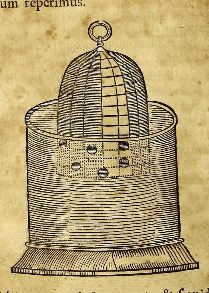 An illustration from Athanasii Kircheri e Soc. Jesu Mundus subterraneus, : in XII libros digestus; quo divinum subterrestris mundi opificium, mira ergasteriorum naturae in eo distributio, verbo [Pantamorphon] protei regnum, uniuersae denique naturae majestas & divitiae summa rerum varietate exponuntur, abditorum effectuum causae acri indagine inquisitae demonstrantur, cognitae per artis & naturae conjugium ad humanae vitae necessarium usum vario experimentorum apparatu, necnon novo modo & ratione applicantur, 1678, leaf 346