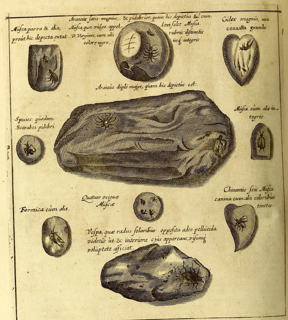 An illustration from Athanasii Kircheri e Soc. Jesu Mundus subterraneus, : in XII libros digestus; quo divinum subterrestris mundi opificium, mira ergasteriorum naturae in eo distributio, verbo [Pantamorphon] protei regnum, uniuersae denique naturae majestas & divitiae summa rerum varietate exponuntur, abditorum effectuum causae acri indagine inquisitae demonstrantur, cognitae per artis & naturae conjugium ad humanae vitae necessarium usum vario experimentorum apparatu, necnon novo modo & ratione applicantur, 1678, leaf 532