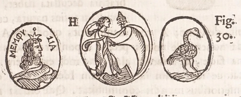 An illustration from Athanasij Kircheri e Societate Iesu Arithmologia, siue, De abditis numerorum mysterijs : qua origo, antiquitas & fabrica numerorum exponitur : abditae eorundem proprietates demonstrantur : fontes superstitionum in amuletorum fabrica aperiuntur : denique post cabalistarum, Arabum, gnosticorum, aliorumque magicas impietates detectas, vera & licita numerorum mystica significatio ostenditur, 1665, leaf 239