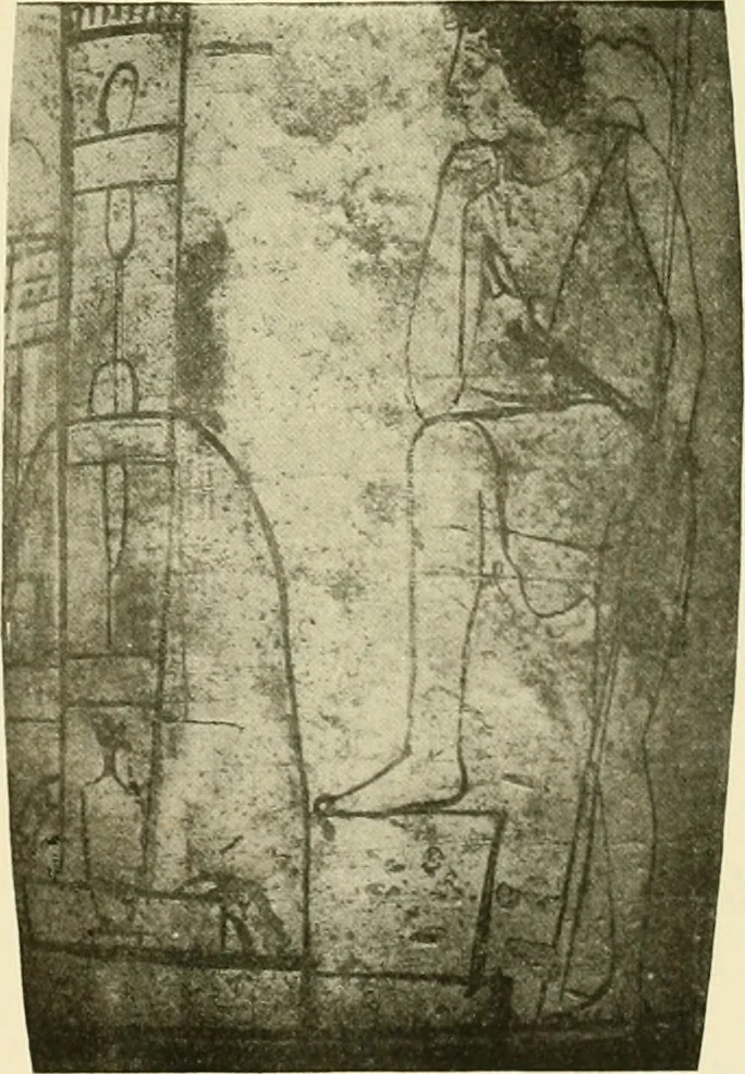 An illustration from Athenian lekythoi : with outline drawing in matt color on a white ground : appendix: additional lekythoi with outline drawing in glaze varnish on a white ground, 1914, leaf 358