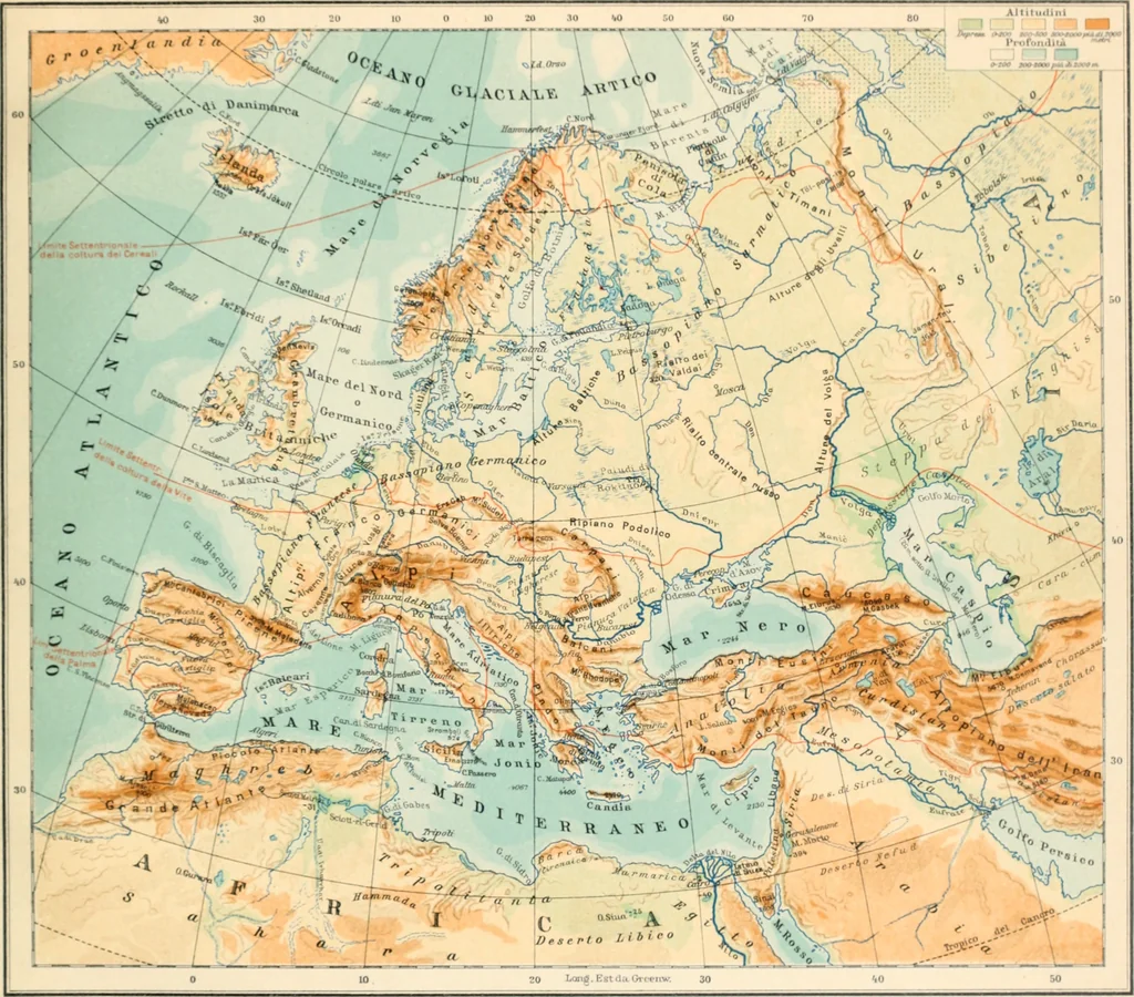 An illustration from Atlante geografico metodico in 65 tavole, 1910, leaf 26