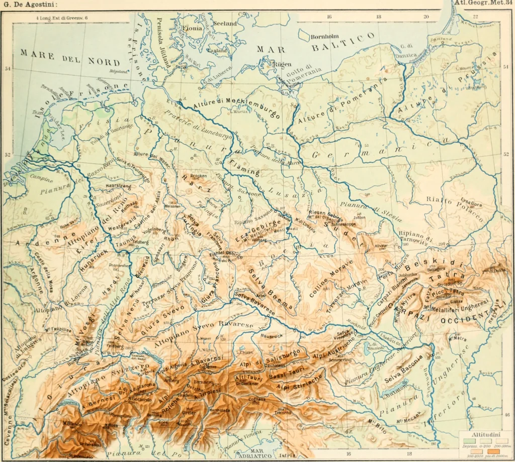An illustration from Atlante geografico metodico in 65 tavole, 1910, leaf 70