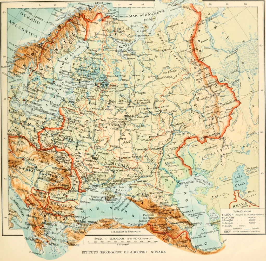 An illustration from Atlante geografico metodico in 65 tavole, 1910, leaf 78