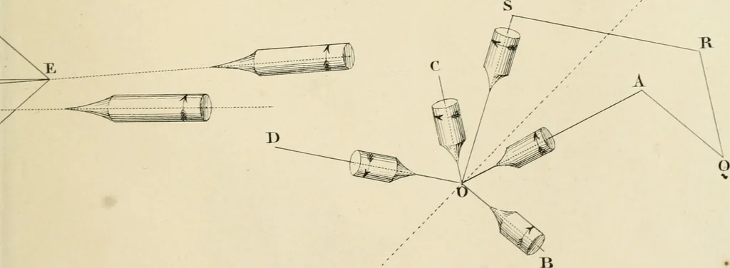 An illustration from Des quantités positives et negatives en géométrie, 1847, leaf 100