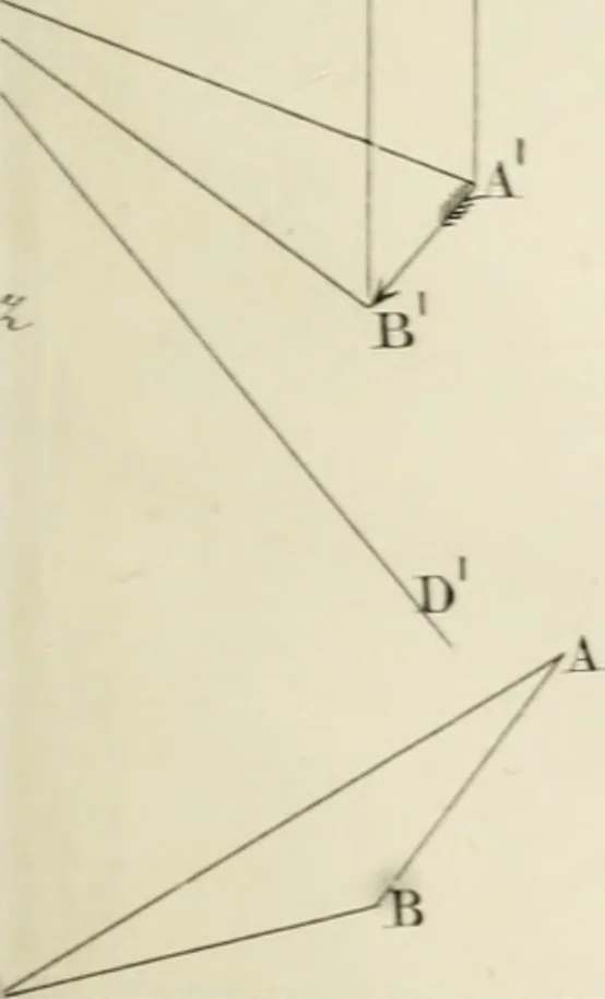 An illustration from Des quantités positives et negatives en géométrie, 1847, leaf 96
