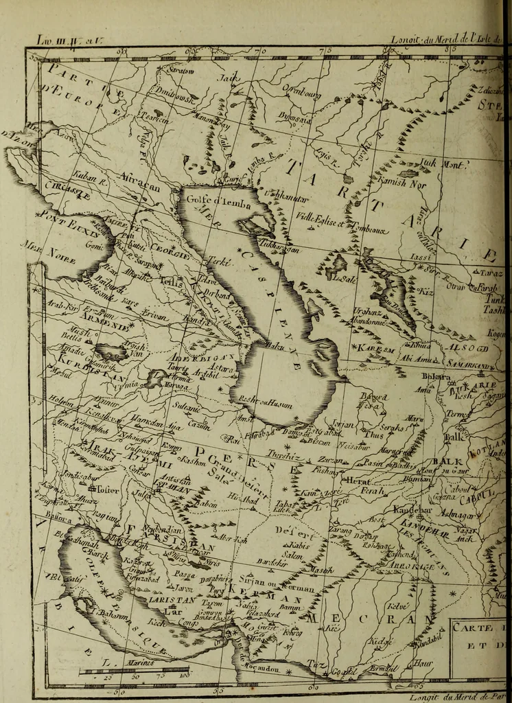 An illustration from Atlas de toutes les parties connues du globe terrestre : dressé pour l'Histoire philosophique et politique des établissemens et du commerce des Européens dans les deux Indes, 1780, leaf 105