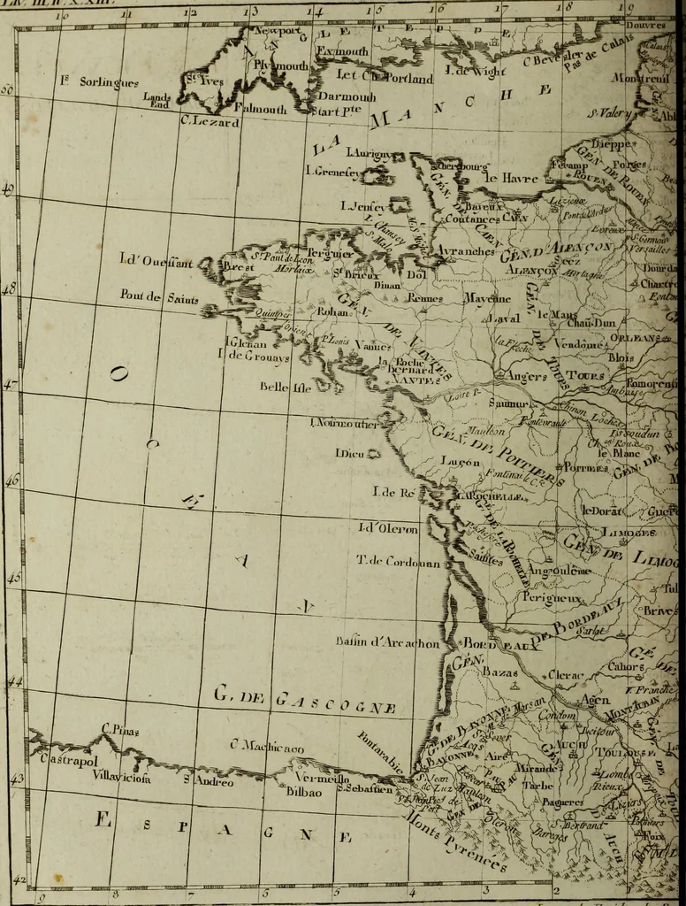 An illustration from Atlas de toutes les parties connues du globe terrestre : dressé pour l'Histoire philosophique et politique des établissemens et du commerce des Européens dans les deux Indes, 1780, leaf 109