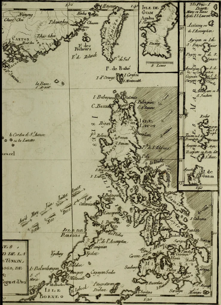 An illustration from Atlas de toutes les parties connues du globe terrestre : dressé pour l'Histoire philosophique et politique des établissemens et du commerce des Européens dans les deux Indes, 1780, leaf 126