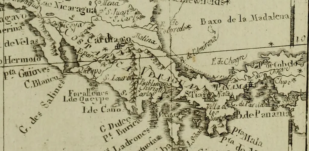 An illustration from Atlas de toutes les parties connues du globe terrestre : dressé pour l'Histoire philosophique et politique des établissemens et du commerce des Européens dans les deux Indes, 1780, leaf 142