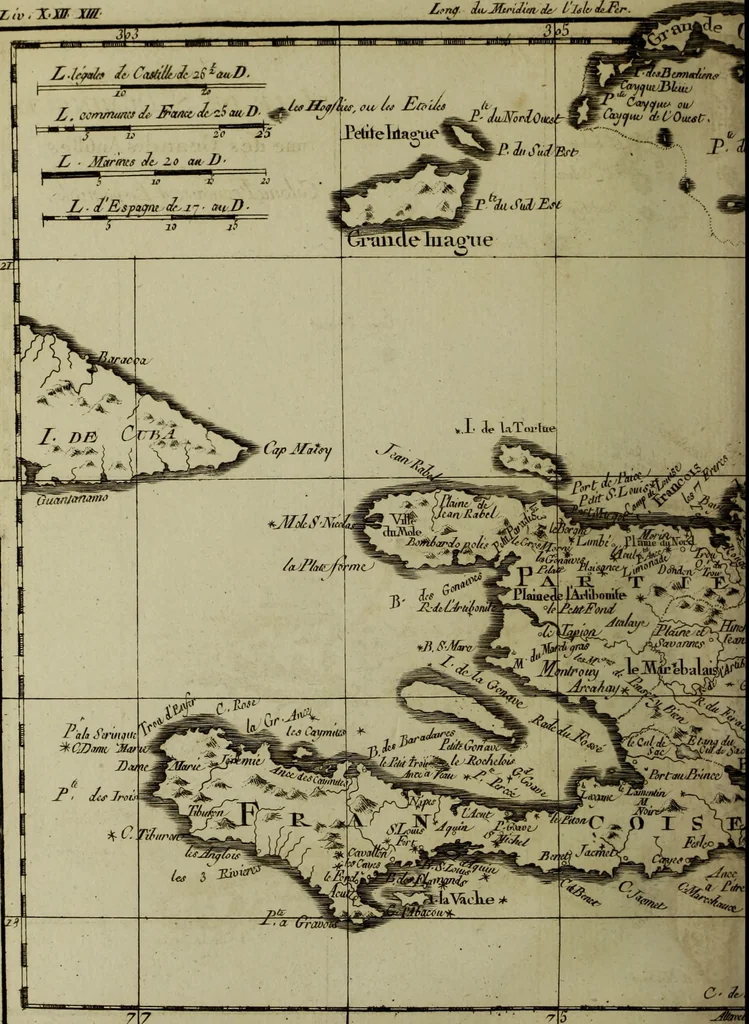 An illustration from Atlas de toutes les parties connues du globe terrestre : dressé pour l'Histoire philosophique et politique des établissemens et du commerce des Européens dans les deux Indes, 1780, leaf 181
