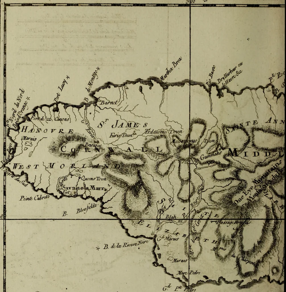 An illustration from Atlas de toutes les parties connues du globe terrestre : dressé pour l'Histoire philosophique et politique des établissemens et du commerce des Européens dans les deux Indes, 1780, leaf 185