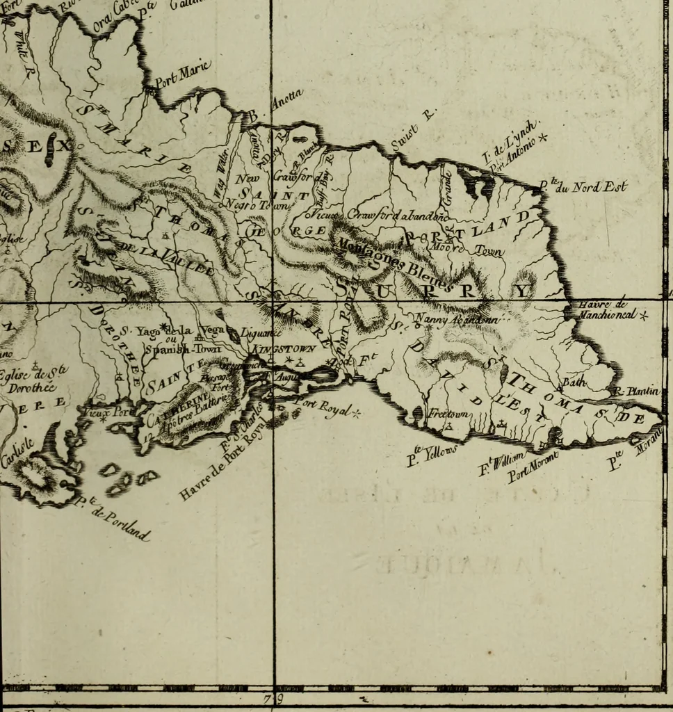 An illustration from Atlas de toutes les parties connues du globe terrestre : dressé pour l'Histoire philosophique et politique des établissemens et du commerce des Européens dans les deux Indes, 1780, leaf 186