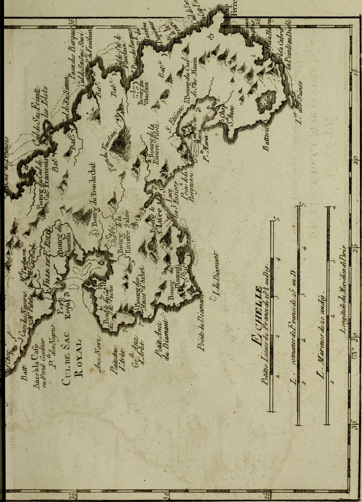 An illustration from Atlas de toutes les parties connues du globe terrestre : dressé pour l'Histoire philosophique et politique des établissemens et du commerce des Européens dans les deux Indes, 1780, leaf 198