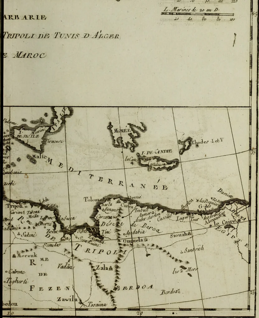 An illustration from Atlas de toutes les parties connues du globe terrestre : dressé pour l'Histoire philosophique et politique des établissemens et du commerce des Européens dans les deux Indes, 1780, leaf 202
