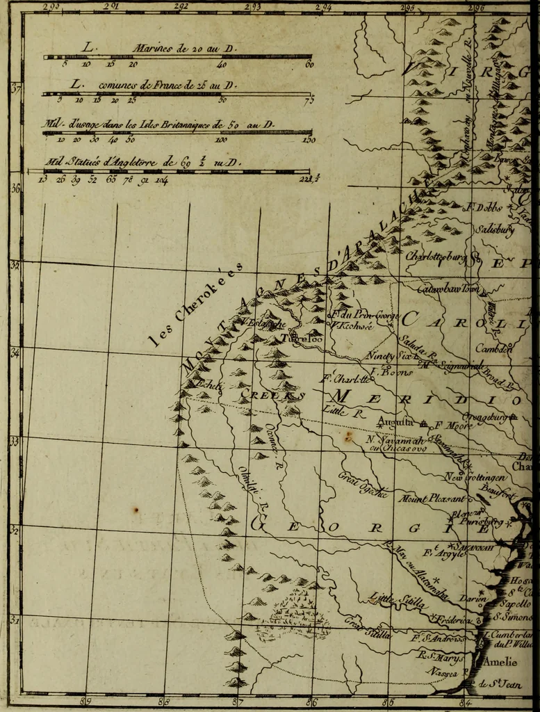 An illustration from Atlas de toutes les parties connues du globe terrestre : dressé pour l'Histoire philosophique et politique des établissemens et du commerce des Européens dans les deux Indes, 1780, leaf 225