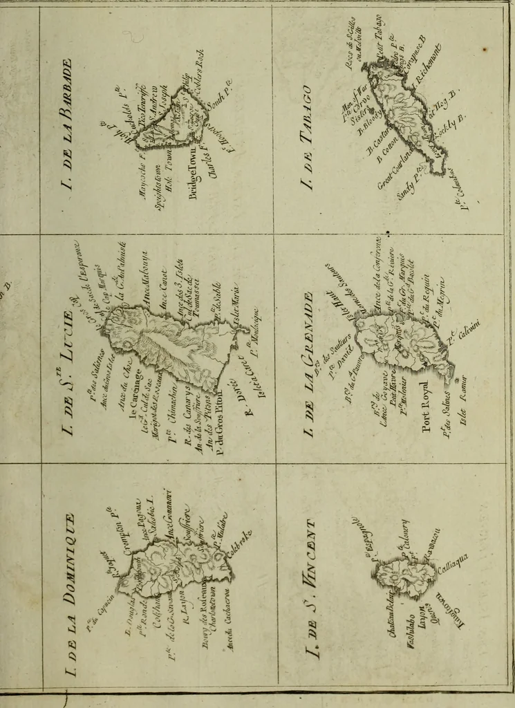 An illustration from Atlas de toutes les parties connues du globe terrestre : dressé pour l'Histoire philosophique et politique des établissemens et du commerce des Européens dans les deux Indes, 1780, leaf 230