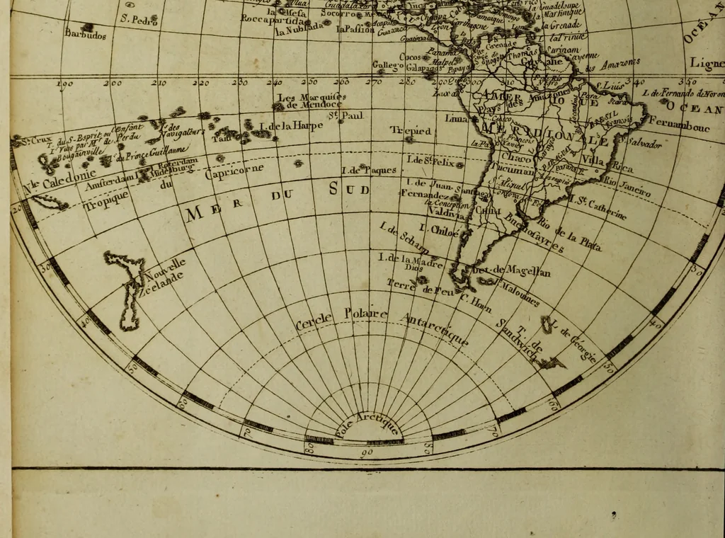 An illustration from Atlas de toutes les parties connues du globe terrestre : dressé pour l'Histoire philosophique et politique des établissemens et du commerce des Européens dans les deux Indes, 1780, leaf 33