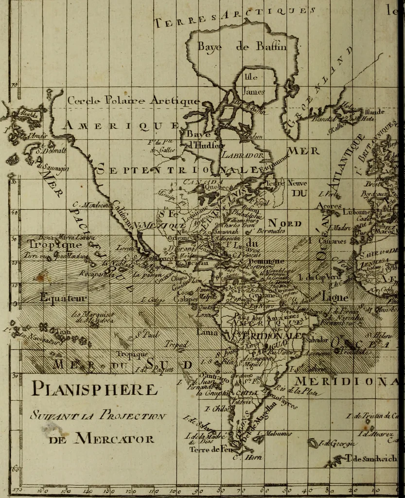 An illustration from Atlas de toutes les parties connues du globe terrestre : dressé pour l'Histoire philosophique et politique des établissemens et du commerce des Européens dans les deux Indes, 1780, leaf 37