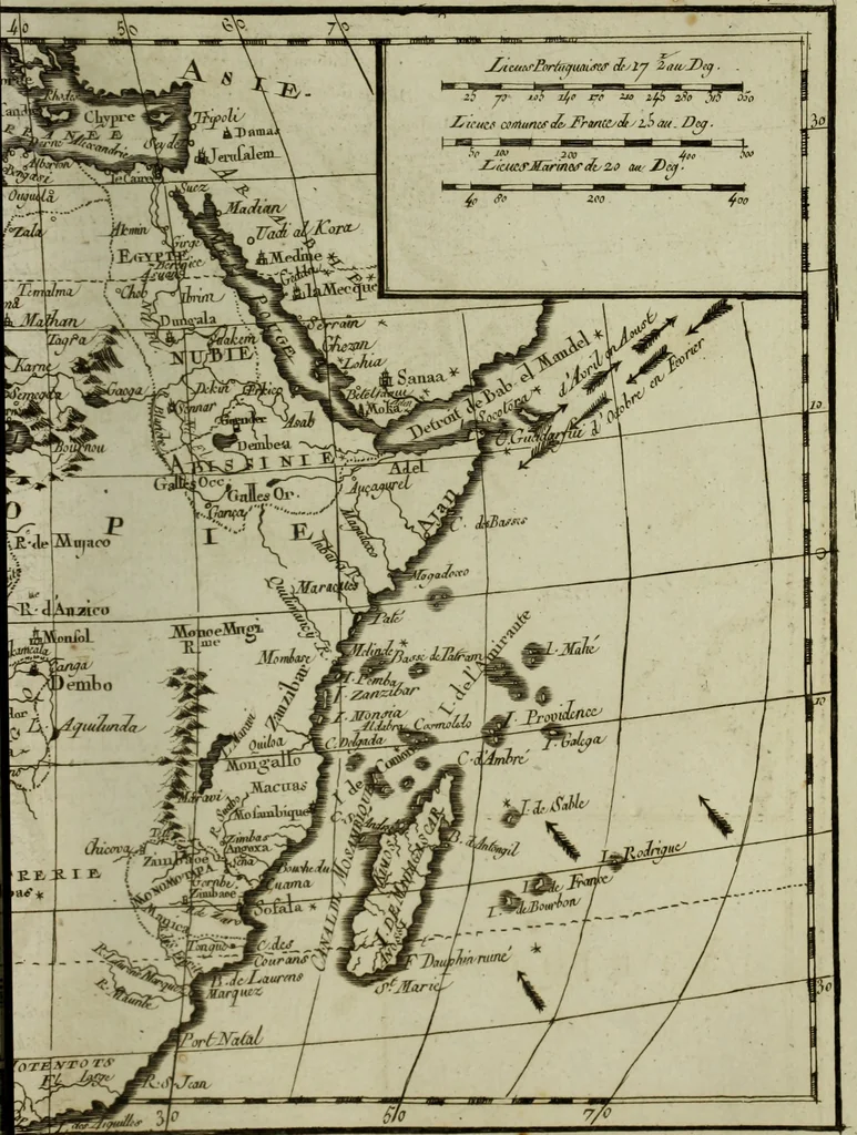 An illustration from Atlas de toutes les parties connues du globe terrestre : dressé pour l'Histoire philosophique et politique des établissemens et du commerce des Européens dans les deux Indes, 1780, leaf 50