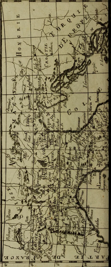 An illustration from Atlas de toutes les parties connues du globe terrestre : dressé pour l'Histoire philosophique et politique des établissemens et du commerce des Européens dans les deux Indes, 1780, leaf 53