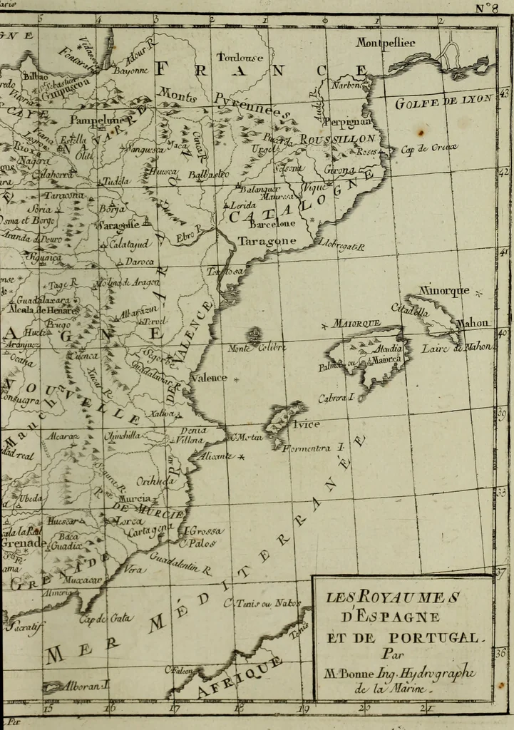 An illustration from Atlas de toutes les parties connues du globe terrestre : dressé pour l'Histoire philosophique et politique des établissemens et du commerce des Européens dans les deux Indes, 1780, leaf 62