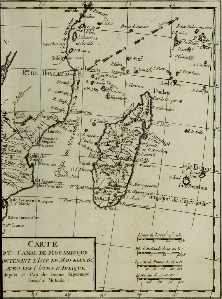 An illustration from Atlas de toutes les parties connues du globe terrestre : dressé pour l'Histoire philosophique et politique des établissemens et du commerce des Européens dans les deux Indes, 1780, leaf 74