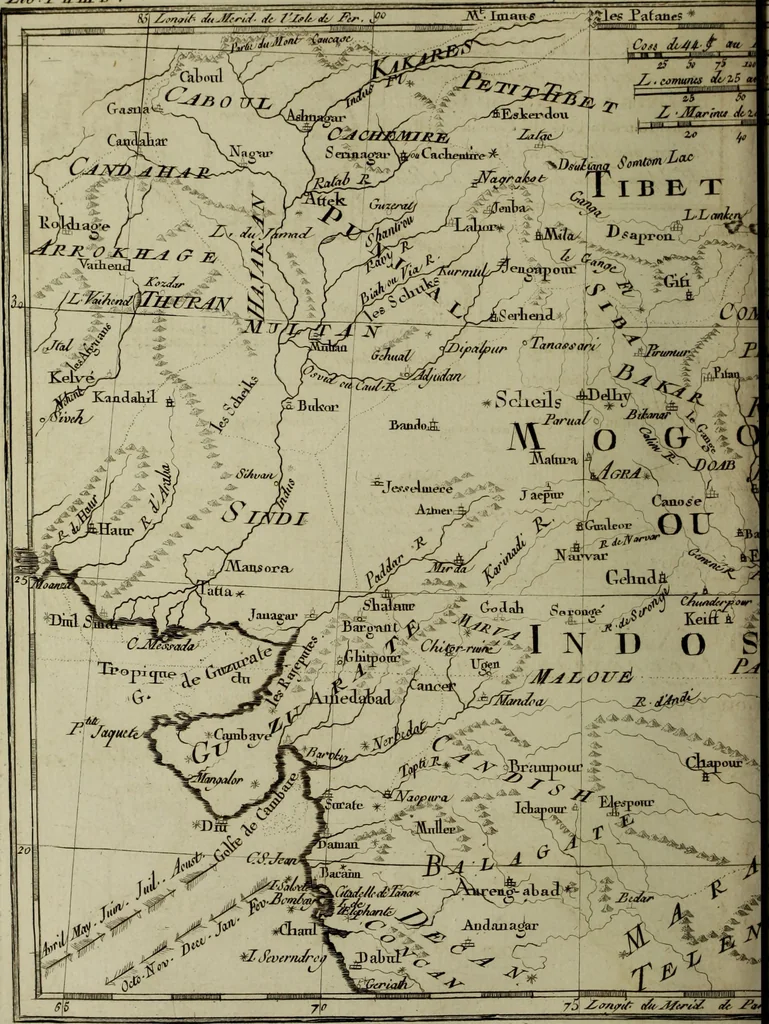 An illustration from Atlas de toutes les parties connues du globe terrestre : dressé pour l'Histoire philosophique et politique des établissemens et du commerce des Européens dans les deux Indes, 1780, leaf 77