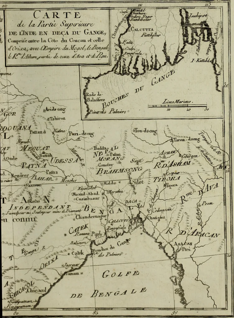 An illustration from Atlas de toutes les parties connues du globe terrestre : dressé pour l'Histoire philosophique et politique des établissemens et du commerce des Européens dans les deux Indes, 1780, leaf 78