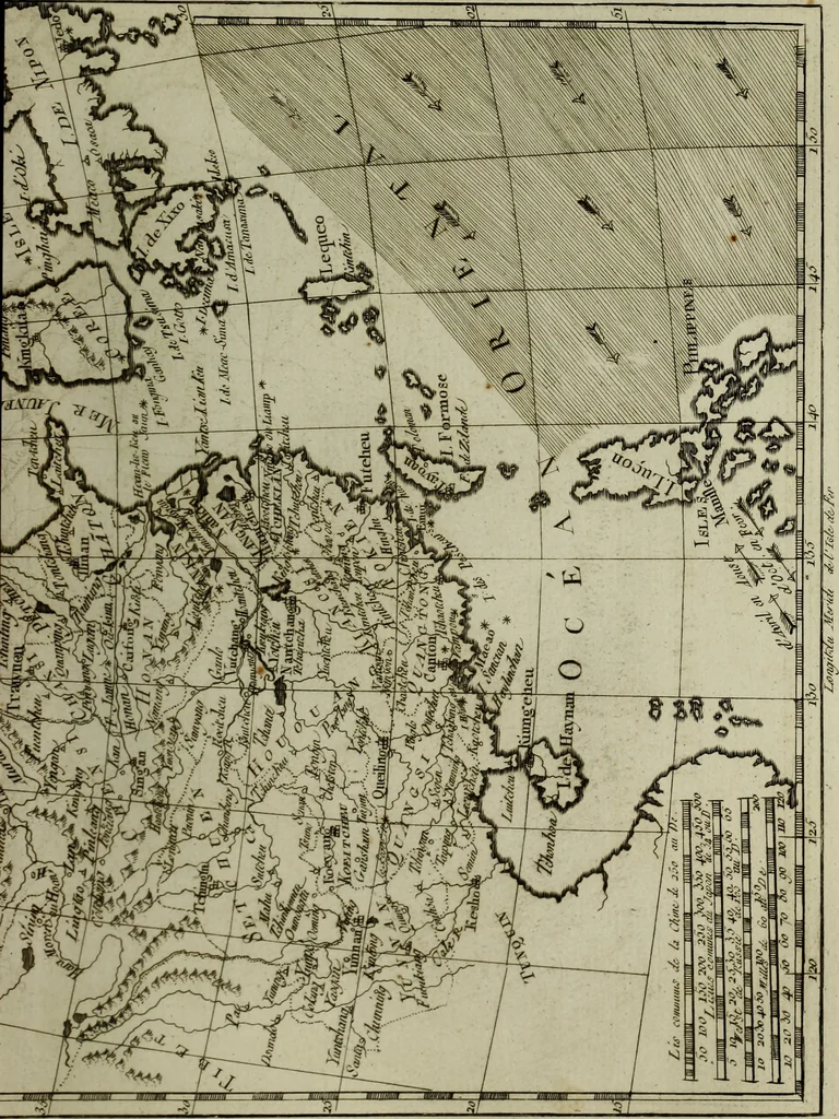 An illustration from Atlas de toutes les parties connues du globe terrestre : dressé pour l'Histoire philosophique et politique des établissemens et du commerce des Européens dans les deux Indes, 1780, leaf 94