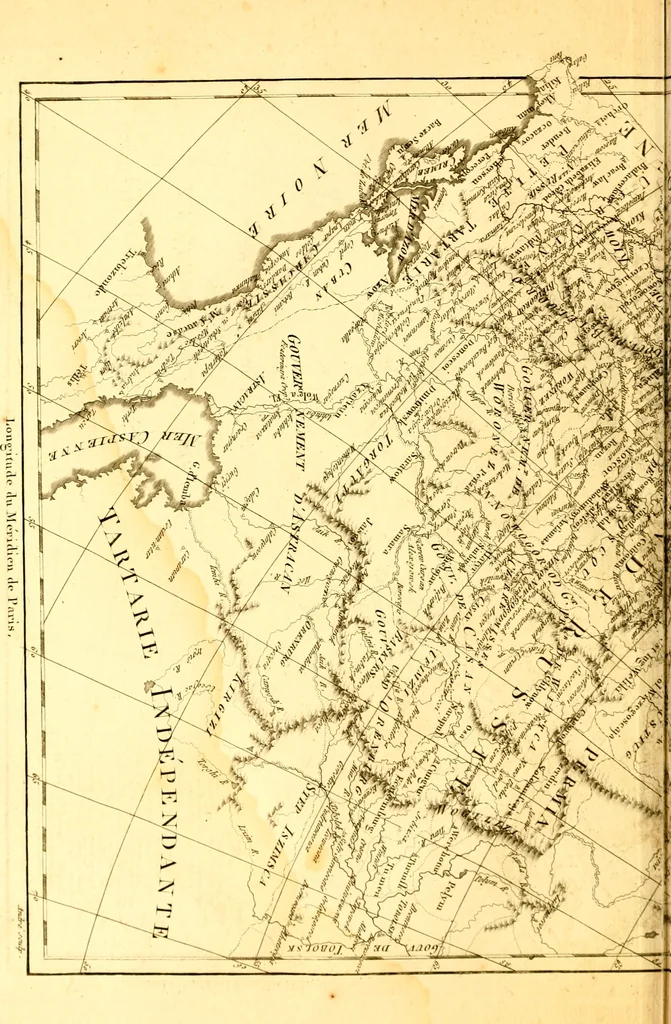 An illustration from Atlas encyclopédique : contenant la géographie ancienne, et quelques cartes sur la géographie du moyen âge, la géographie moderne, et les cartes relatives à la géographie physique, 1787, leaf 131