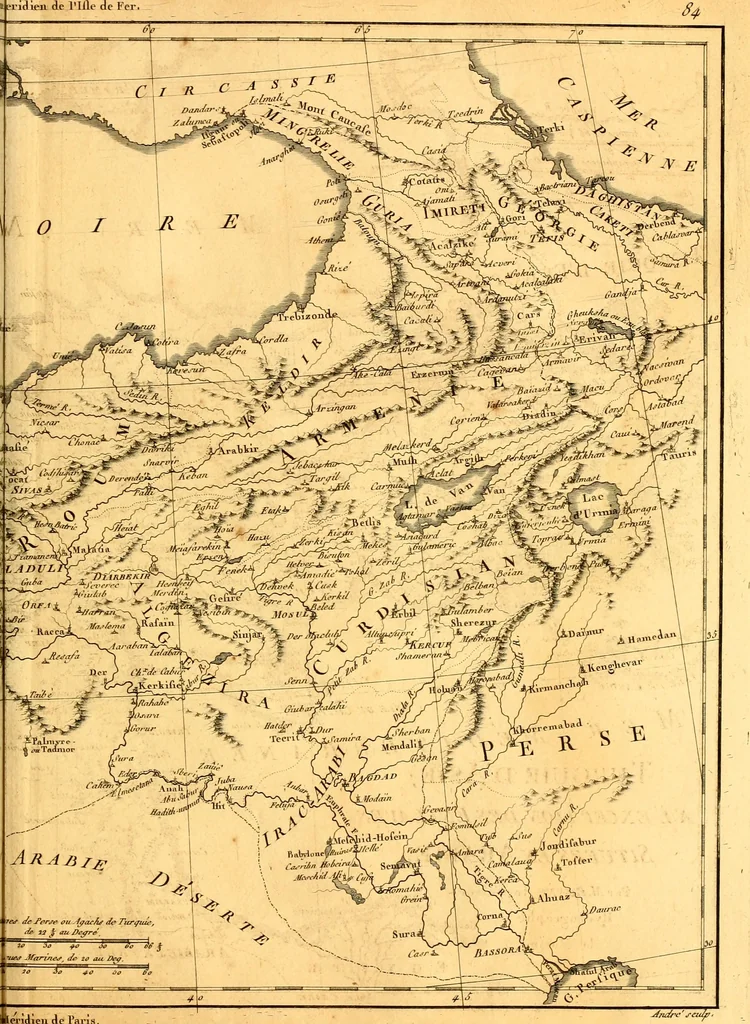 An illustration from Atlas encyclopédique : contenant la géographie ancienne, et quelques cartes sur la géographie du moyen âge, la géographie moderne, et les cartes relatives à la géographie physique, 1787, leaf 144