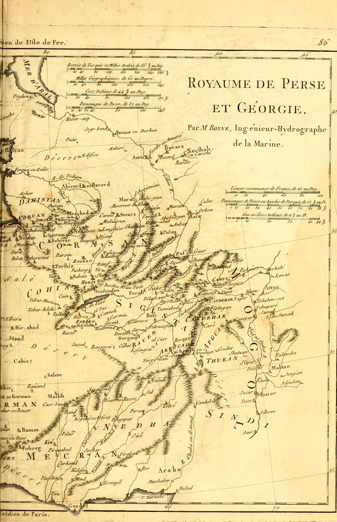 An illustration from Atlas encyclopédique : contenant la géographie ancienne, et quelques cartes sur la géographie du moyen âge, la géographie moderne, et les cartes relatives à la géographie physique, 1787, leaf 152