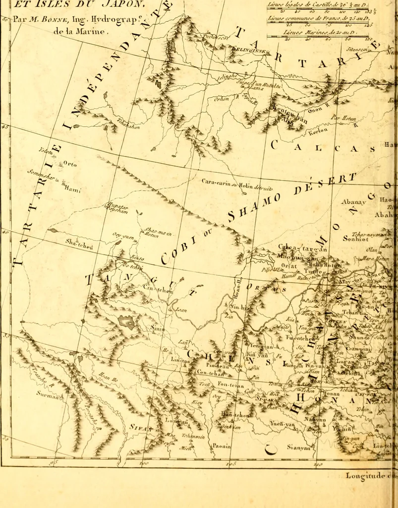 An illustration from Atlas encyclopédique : contenant la géographie ancienne, et quelques cartes sur la géographie du moyen âge, la géographie moderne, et les cartes relatives à la géographie physique, 1787, leaf 175