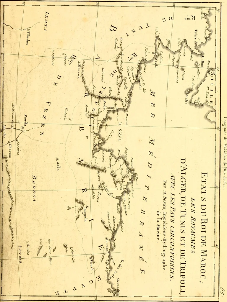 An illustration from Atlas encyclopédique : contenant la géographie ancienne, et quelques cartes sur la géographie du moyen âge, la géographie moderne, et les cartes relatives à la géographie physique, 1787, leaf 204