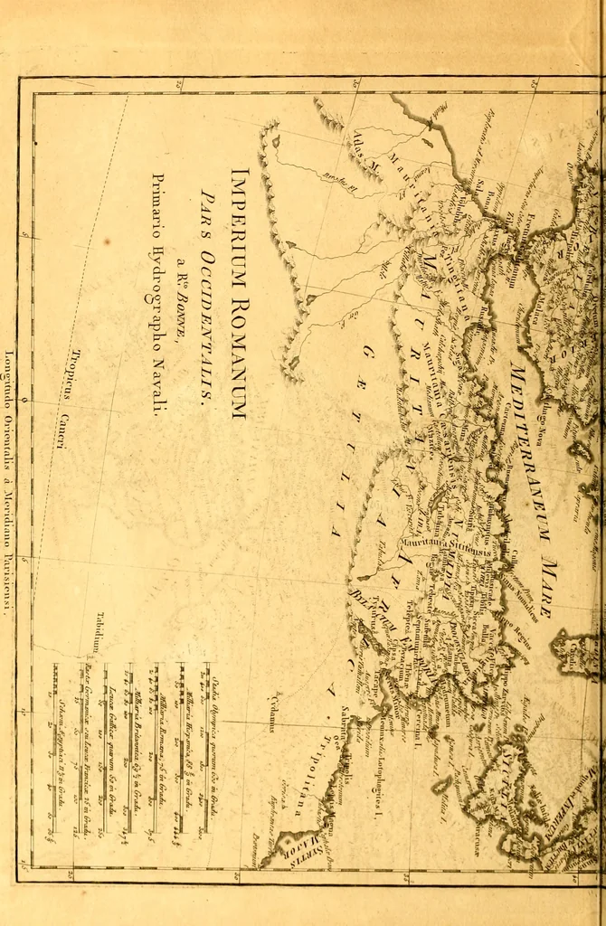 An illustration from Atlas encyclopédique : contenant la géographie ancienne, et quelques cartes sur la géographie du moyen âge, la géographie moderne, et les cartes relatives à la géographie physique, 1787, leaf 107
