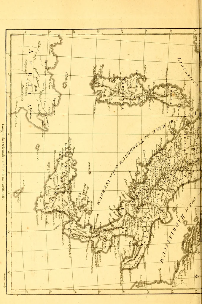 An illustration from Atlas encyclopédique : contenant la géographie ancienne, et quelques cartes sur la géographie du moyen âge, la géographie moderne, et les cartes relatives à la géographie physique, 1787, leaf 115