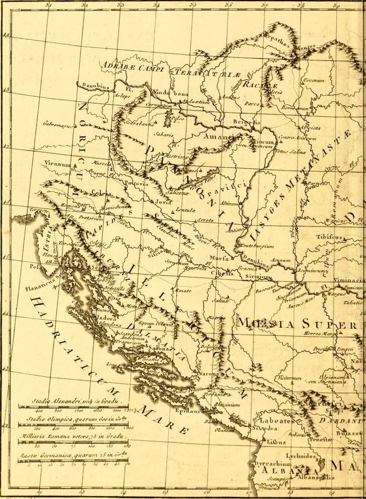 An illustration from Atlas encyclopédique : contenant la géographie ancienne, et quelques cartes sur la géographie du moyen âge, la géographie moderne, et les cartes relatives à la géographie physique, 1787, leaf 139