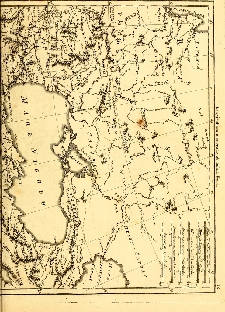 An illustration from Atlas encyclopédique : contenant la géographie ancienne, et quelques cartes sur la géographie du moyen âge, la géographie moderne, et les cartes relatives à la géographie physique, 1787, leaf 148