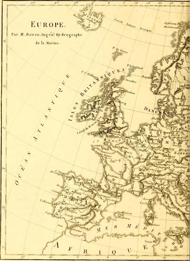 An illustration from Atlas encyclopédique : contenant la géographie ancienne, et quelques cartes sur la géographie du moyen âge, la géographie moderne, et les cartes relatives à la géographie physique, 1787, leaf 179