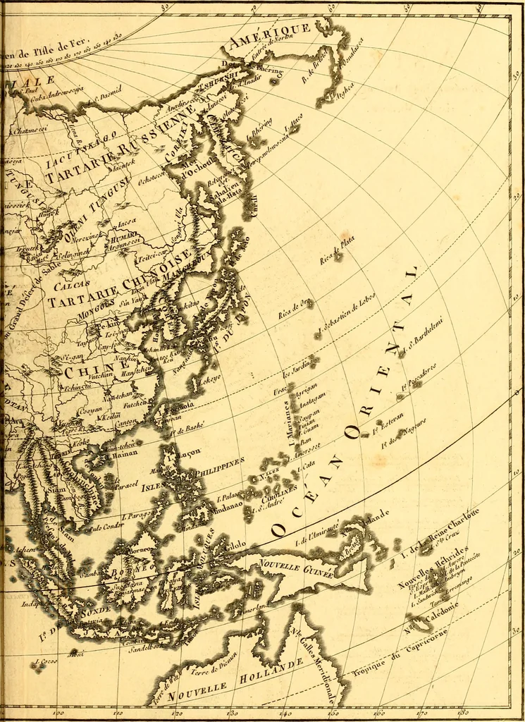 An illustration from Atlas encyclopédique : contenant la géographie ancienne, et quelques cartes sur la géographie du moyen âge, la géographie moderne, et les cartes relatives à la géographie physique, 1787, leaf 184