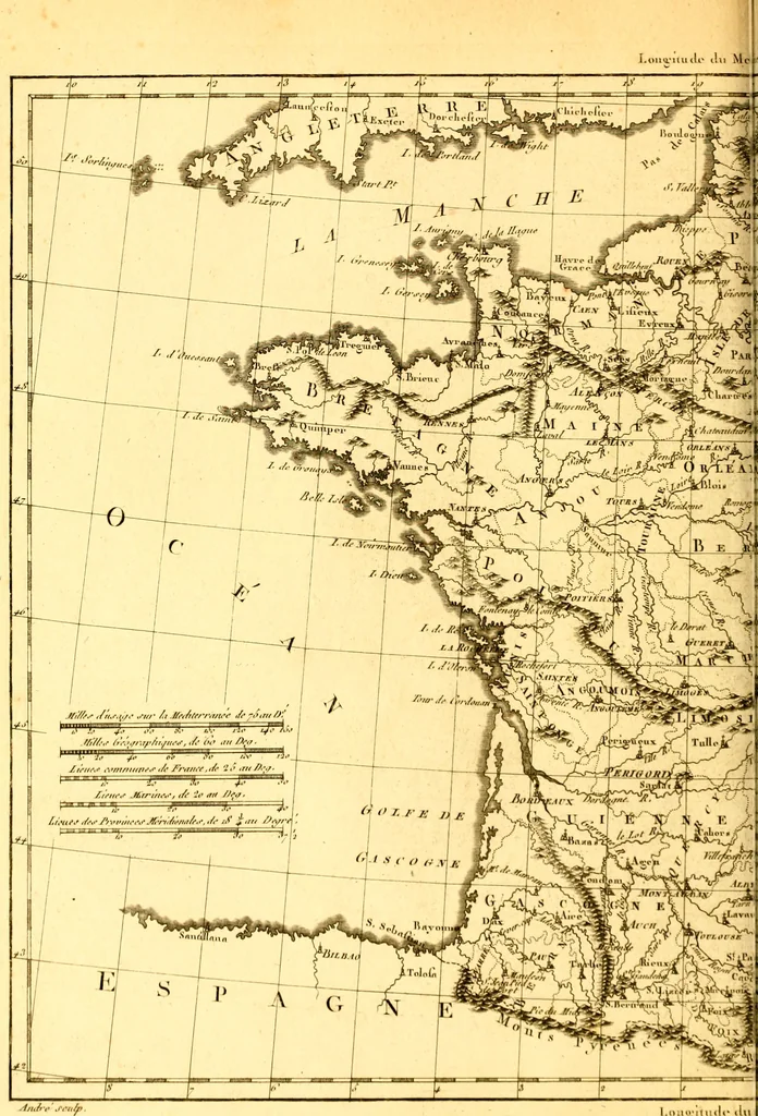 An illustration from Atlas encyclopédique : contenant la géographie ancienne, et quelques cartes sur la géographie du moyen âge, la géographie moderne, et les cartes relatives à la géographie physique, 1787, leaf 199