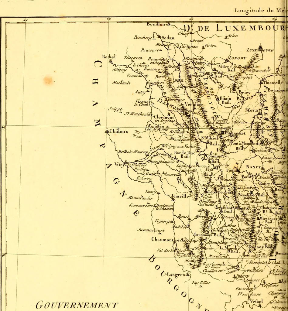 An illustration from Atlas encyclopédique : contenant la géographie ancienne, et quelques cartes sur la géographie du moyen âge, la géographie moderne, et les cartes relatives à la géographie physique, 1787, leaf 211