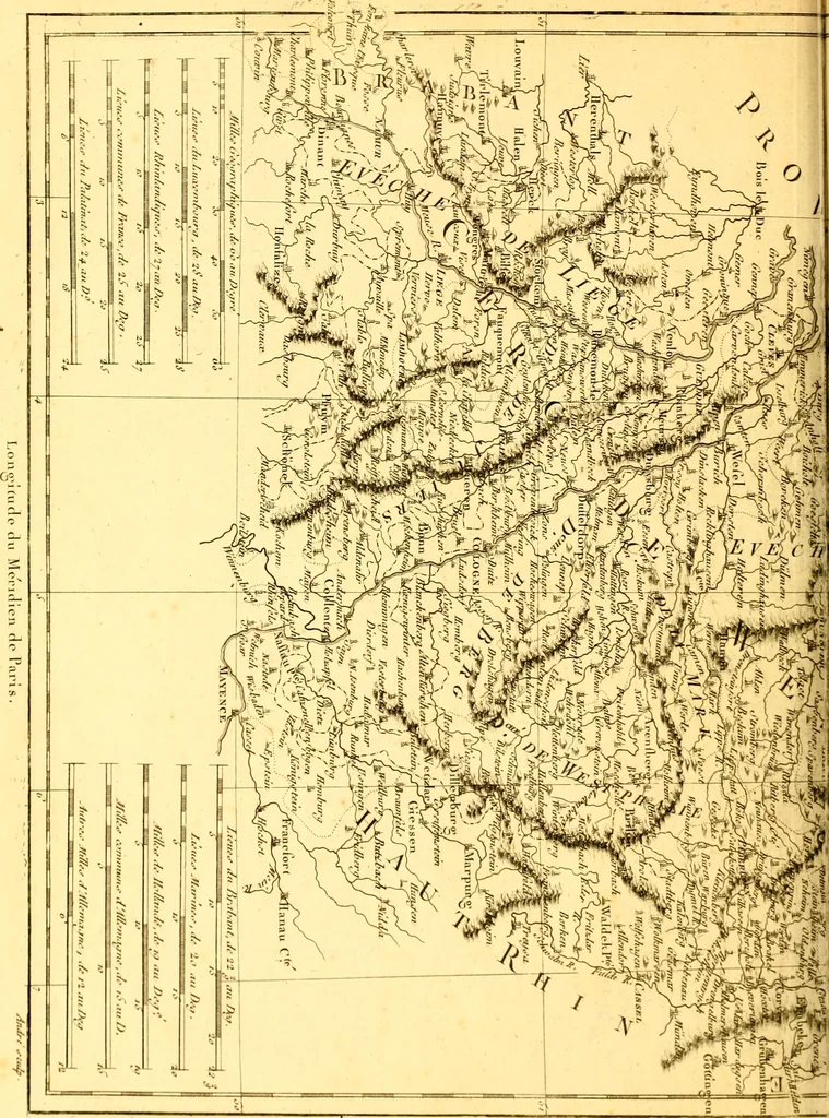 An illustration from Atlas encyclopédique : contenant la géographie ancienne, et quelques cartes sur la géographie du moyen âge, la géographie moderne, et les cartes relatives à la géographie physique, 1787, leaf 315